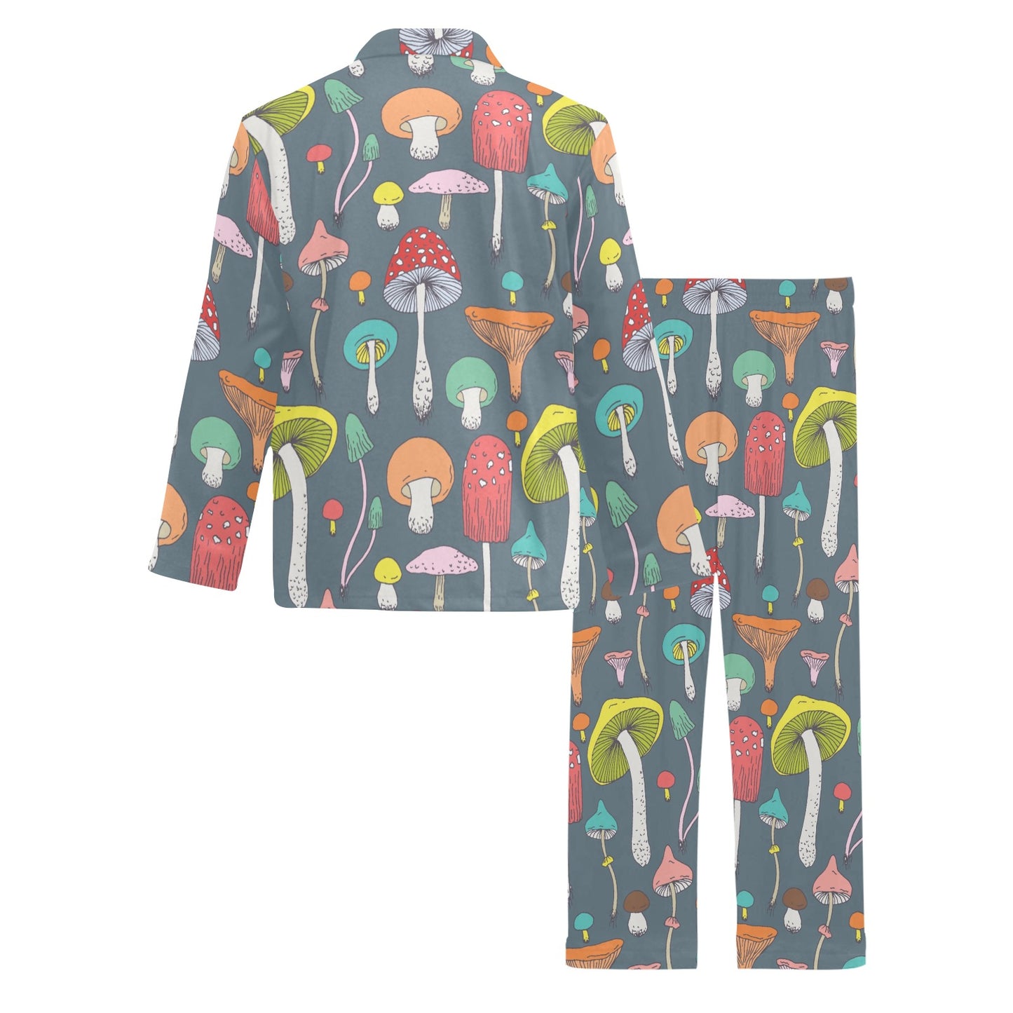 Mushroom Pattern Print Design A03 Men's Long Pajama Set