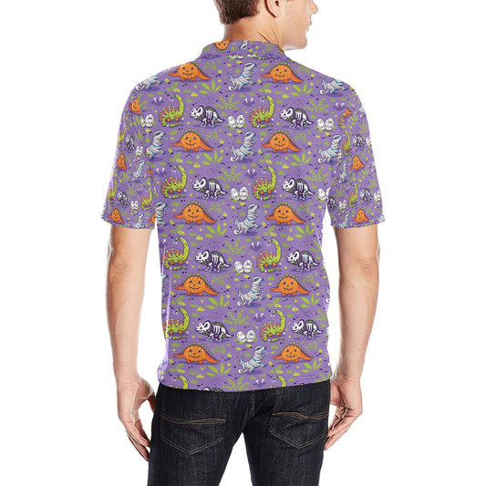 Zombie Dinosaur Print Design LKS302 Men Polo Shirt