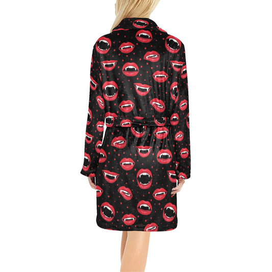 Halloween Pattern Print Design 01 Women's Fleece Robe
