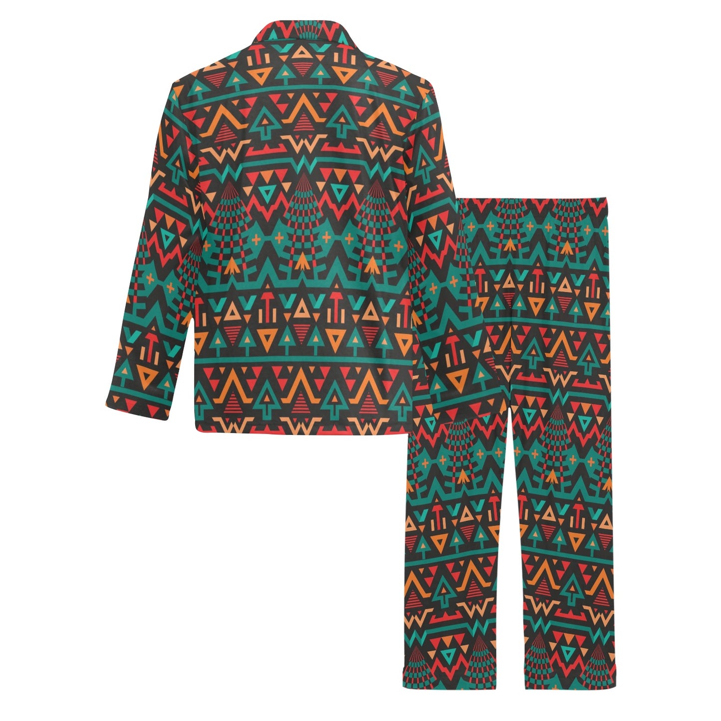 Aztec Pattern Print Design 04 Men's Long Pajama Set