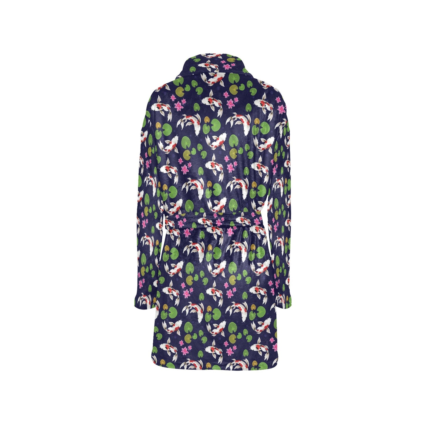 Koi Carp Pattern Design Themed Print Women's Fleece Robe