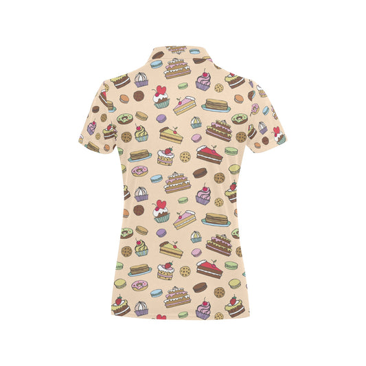 Cake Pattern Print Design 03 Women's Polo Shirt