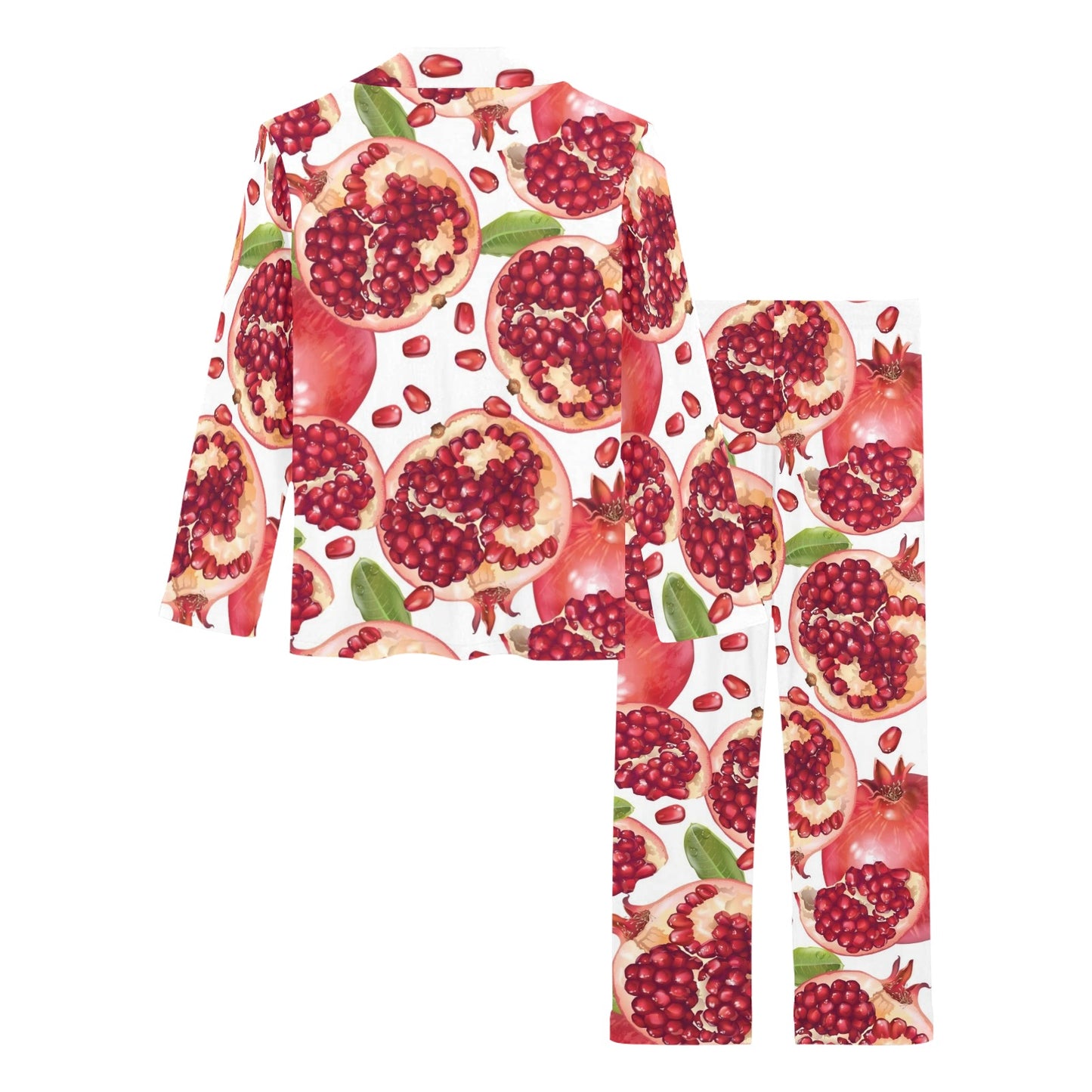 Pomegranate Pattern Print Design PG03 Women's Long Pajama Set