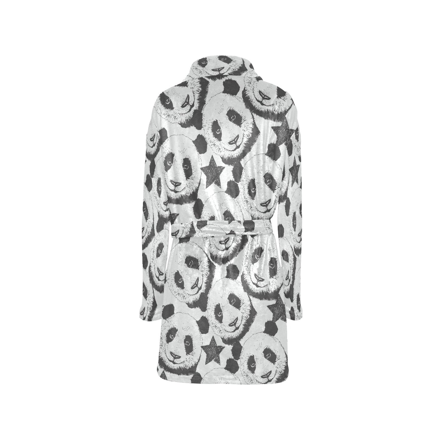 Panda Pattern Print Design A02 Women's Fleece Robe