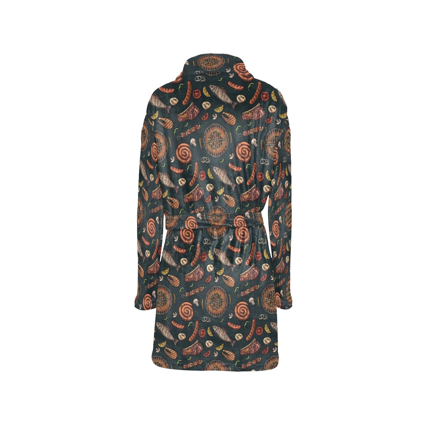 Barbecue Pattern Print Design 02 Women's Fleece Robe