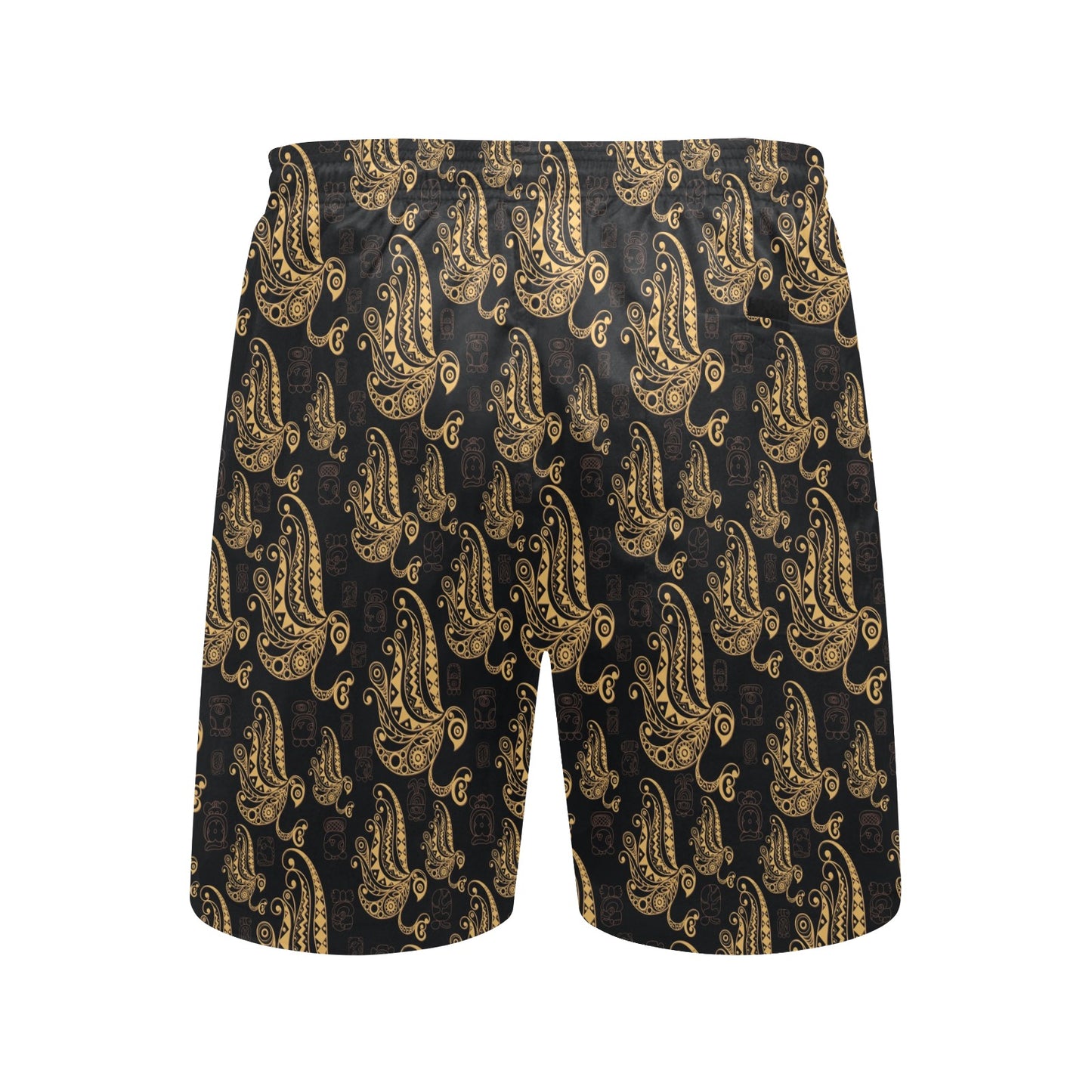 Owl Tribal Polynesian Design Print Men's Swim Trunks Beach Shorts