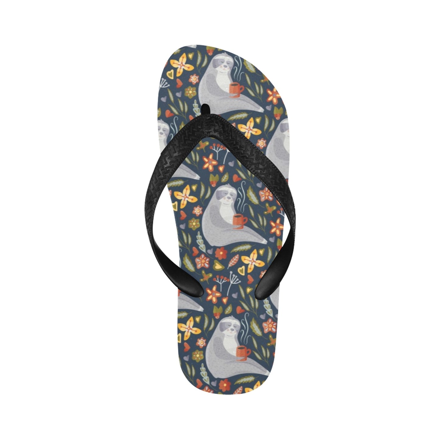 Sloth Print Design LKS303 Flip Flops