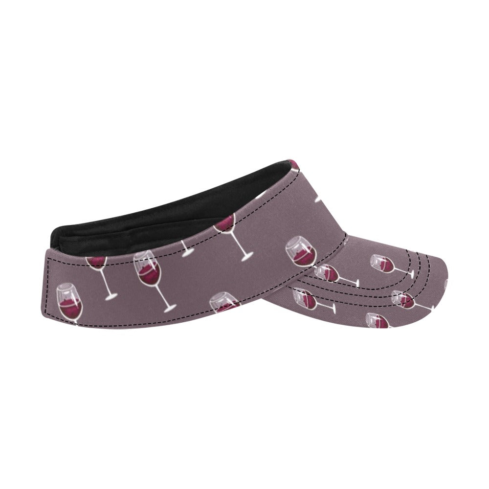 Wine Glass Pattern Print Design LKS305 Unisex Sun Visor