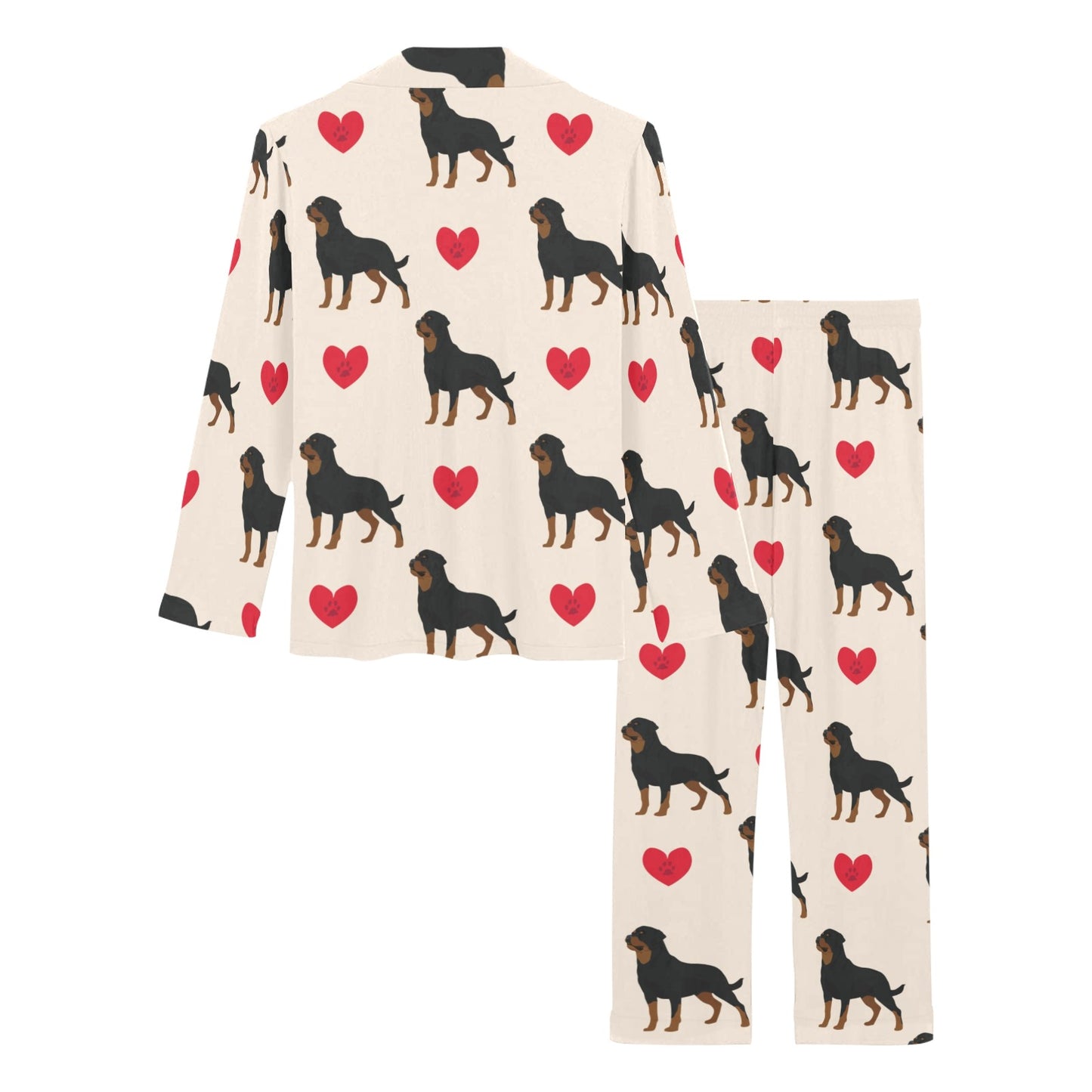 Rottweiler Pattern Print Design A02 Women's Long Pajama Set