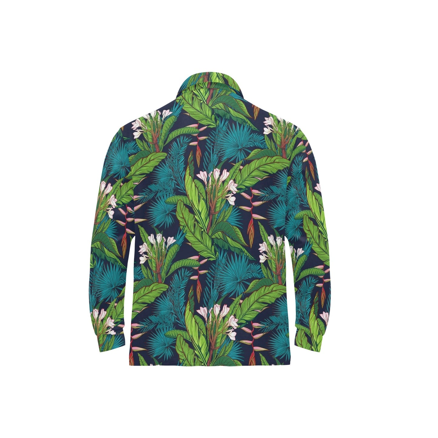 Rainforest Pattern Print Design RF01 Long Sleeve Polo Shirt For Men's