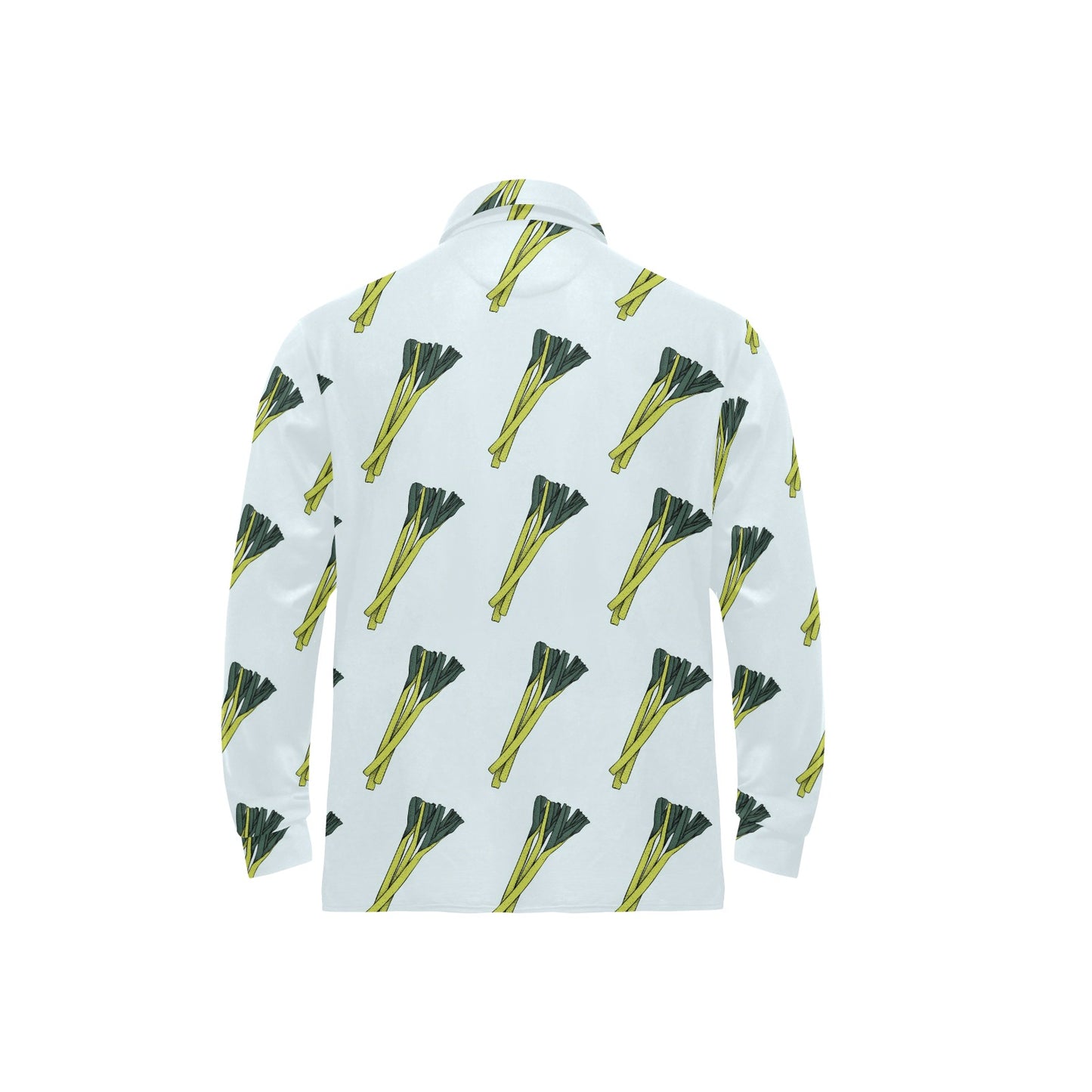 Leek Pattern Print Design 03 Long Sleeve Polo Shirt For Men's