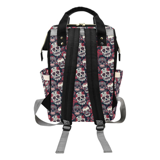 Sugar Skull Print Design LKS303 Diaper Bag Backpack