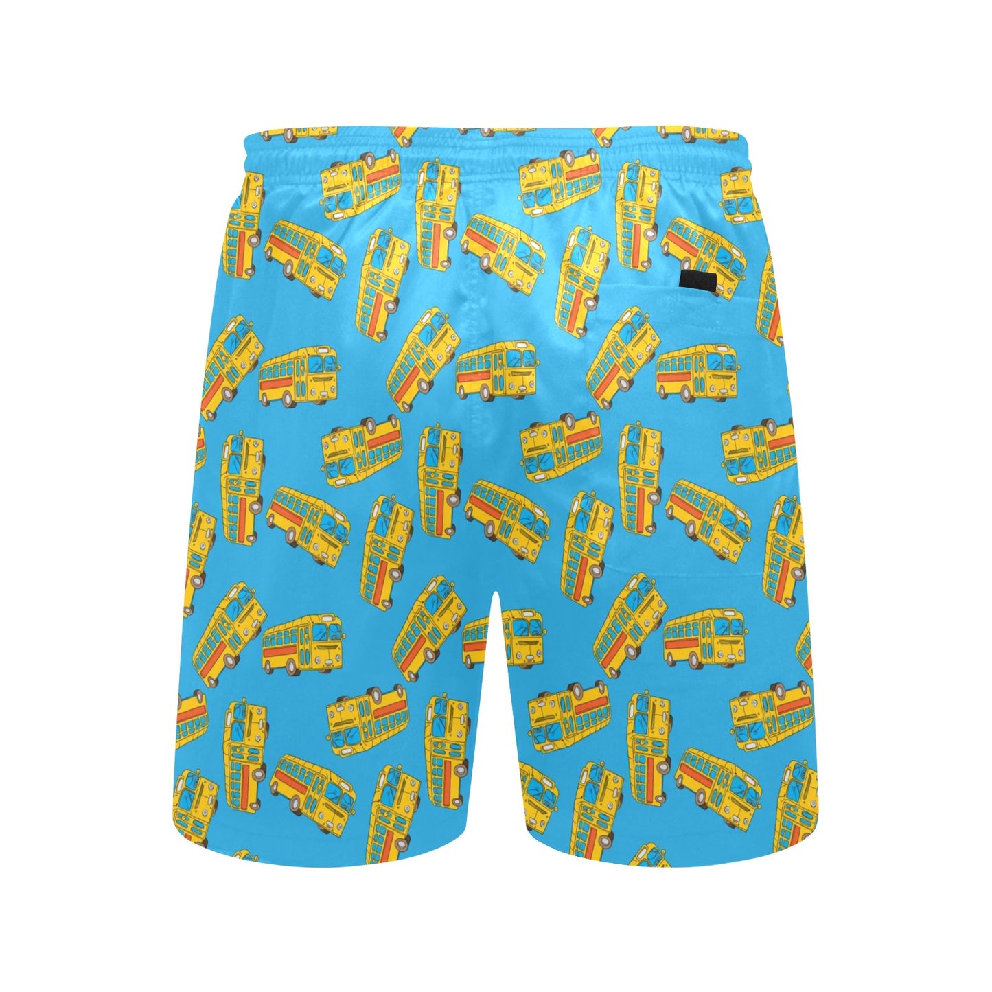School Bus Print Design LKS302 Men's Swim Trunks Beach Shorts