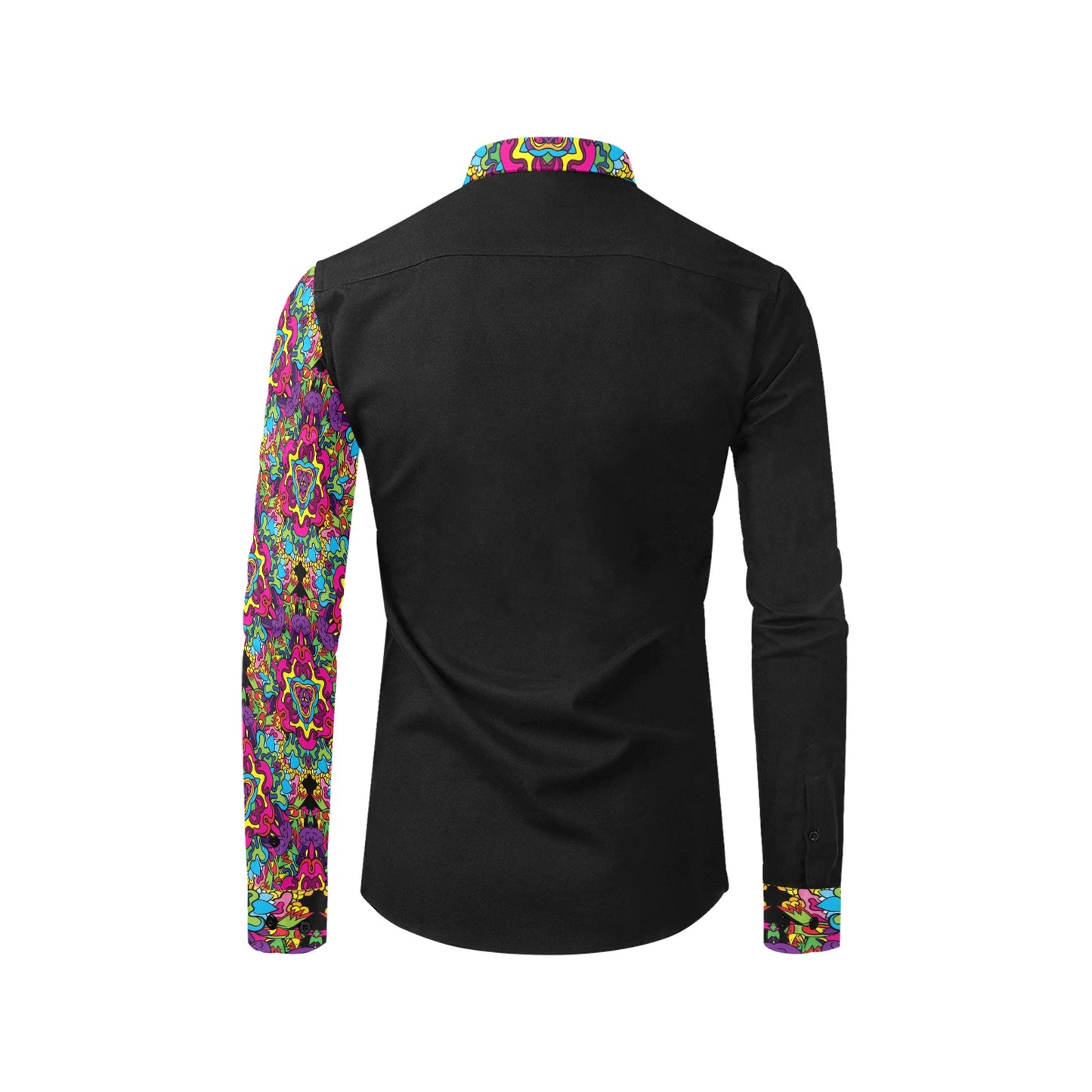 Trippy Print Design LKS303 Men's Long Sleeve Dress Shirt