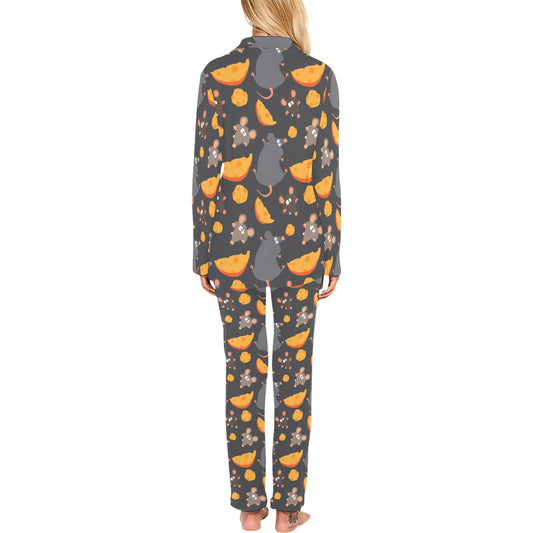 Rat Pattern Print Design 04 Women's Long Pajama Set