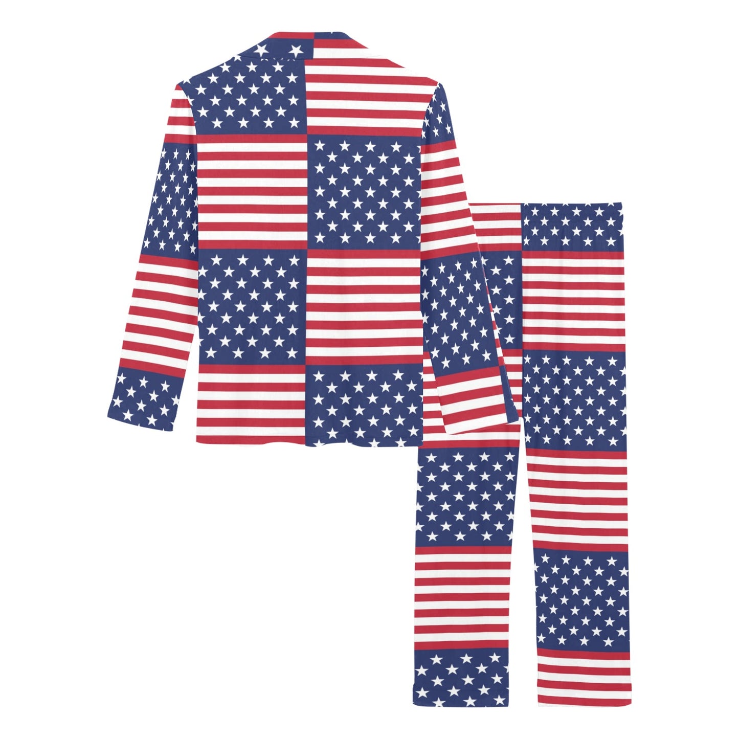 Patriotic US Flag Pattern Print Design A03 Women's Long Pajama Set