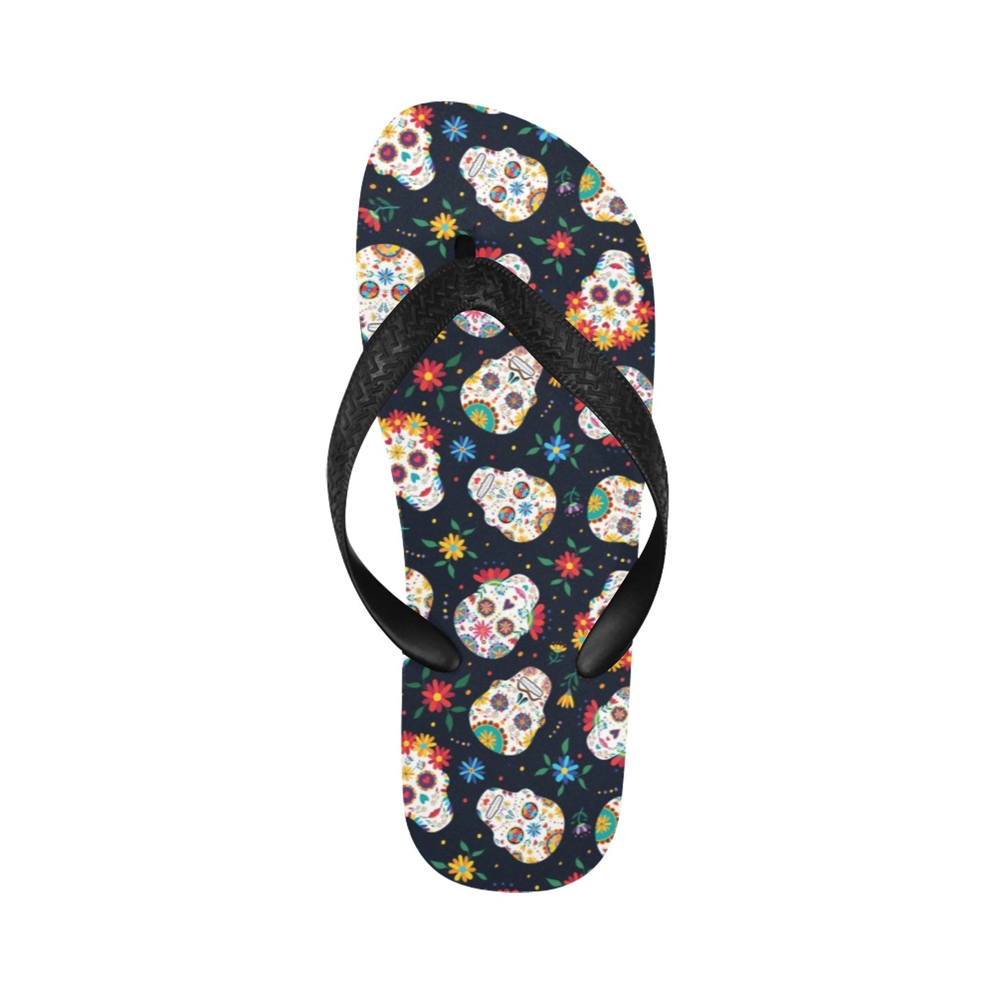 Sugar Skull Print Design LKS305 Flip Flops