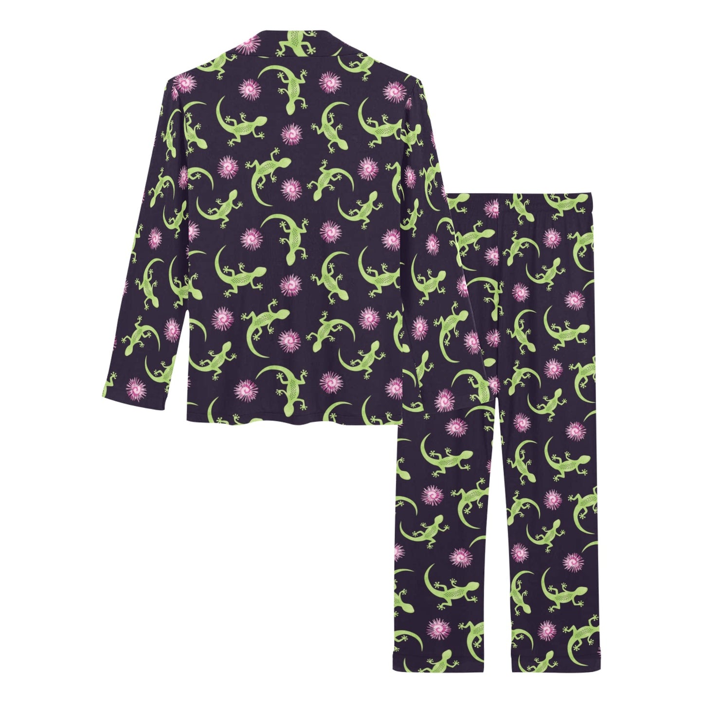 lizard Print Design LKS402 Women's Long Pajama Set