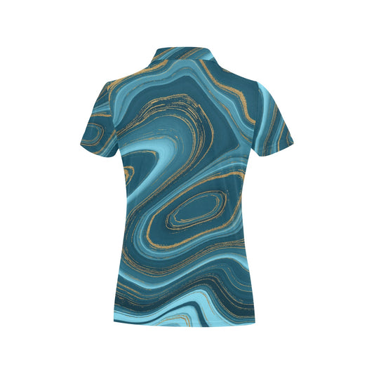 Liquid Pattern Print Design 04 Women's Polo Shirt
