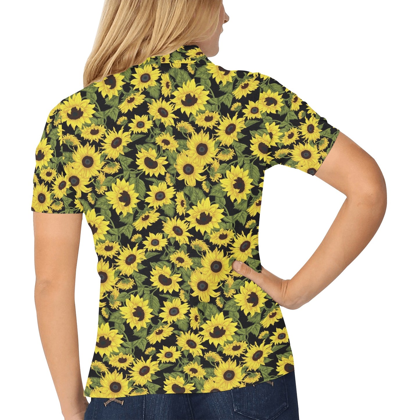 Sunflower Fresh Bright Color Print Women's Polo Shirt
