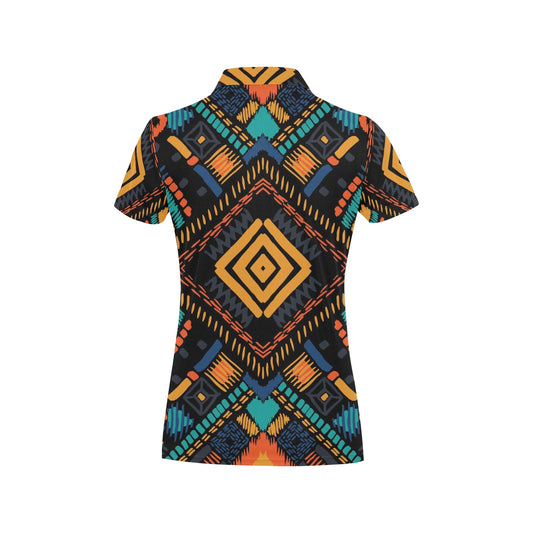Kente Pattern Print Design 05 Women's Polo Shirt