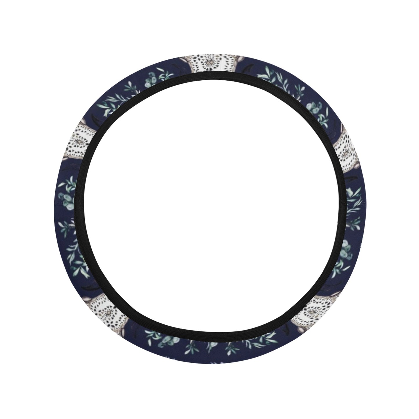 Buffalo Head Print Design LKS402 Steering Wheel Cover with Elastic Edge