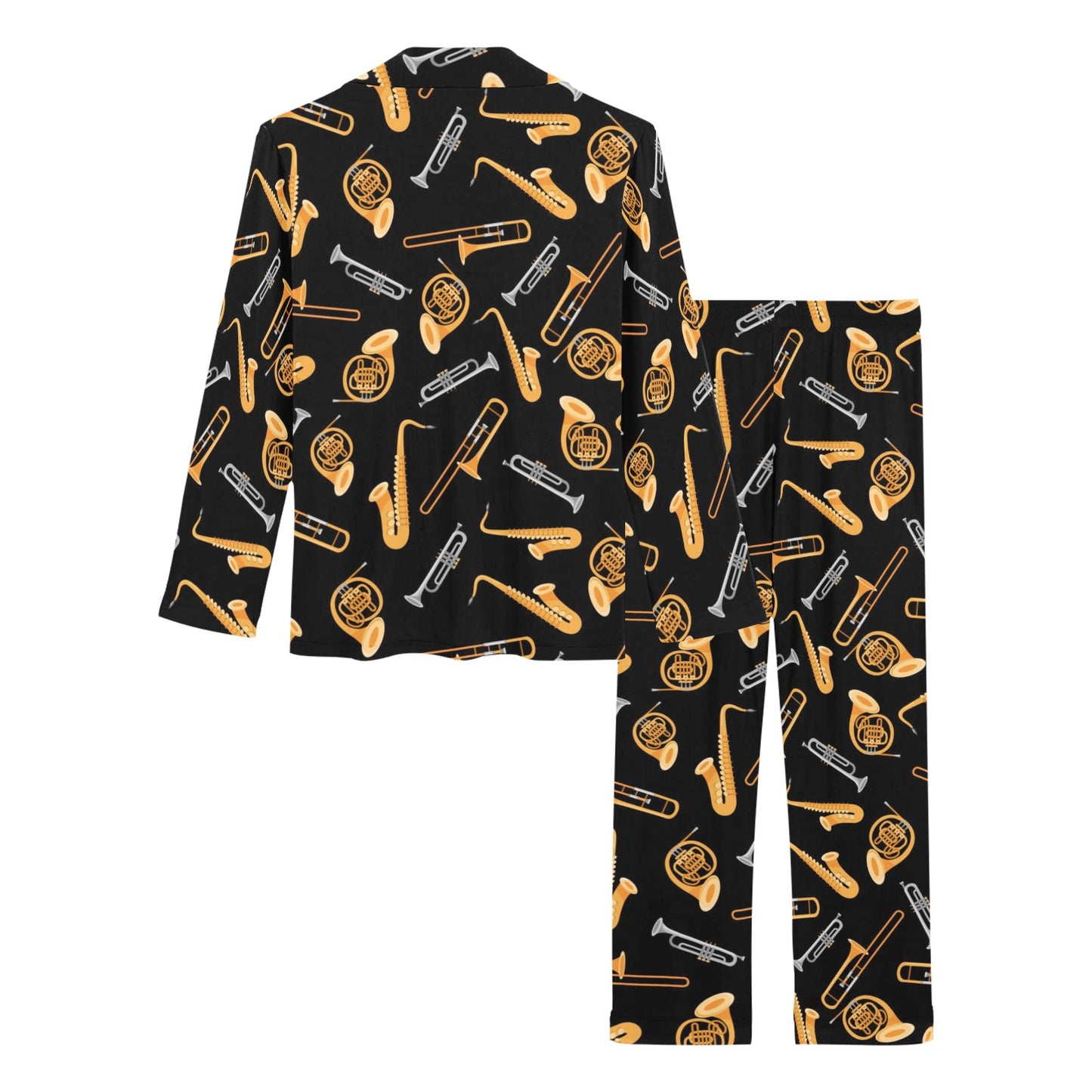 Saxophone Print Design LKS403 Women's Long Pajama Set