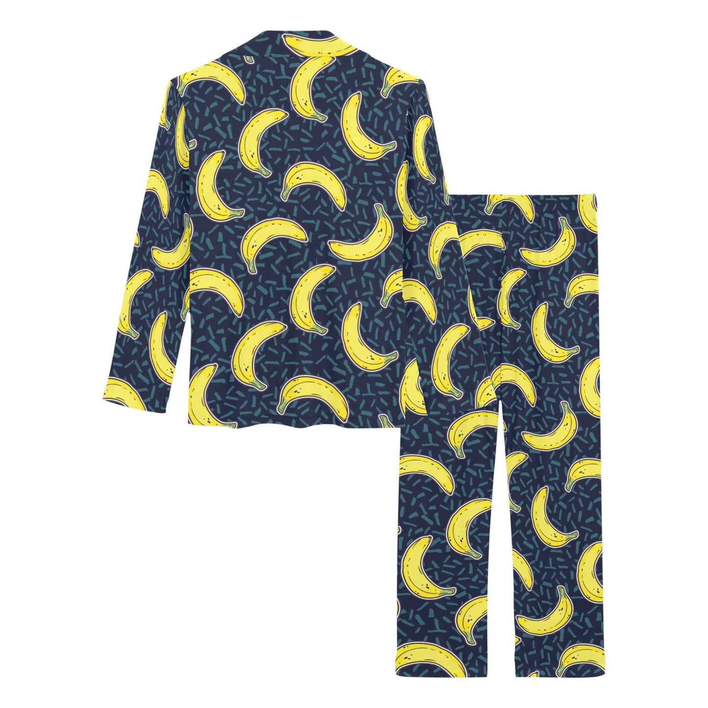 Banana Pattern Print Design BA09 Women's Long Pajama Set