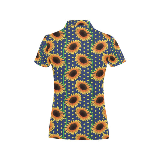 Sunflower Pattern Print Design SF03 Women's Polo Shirt