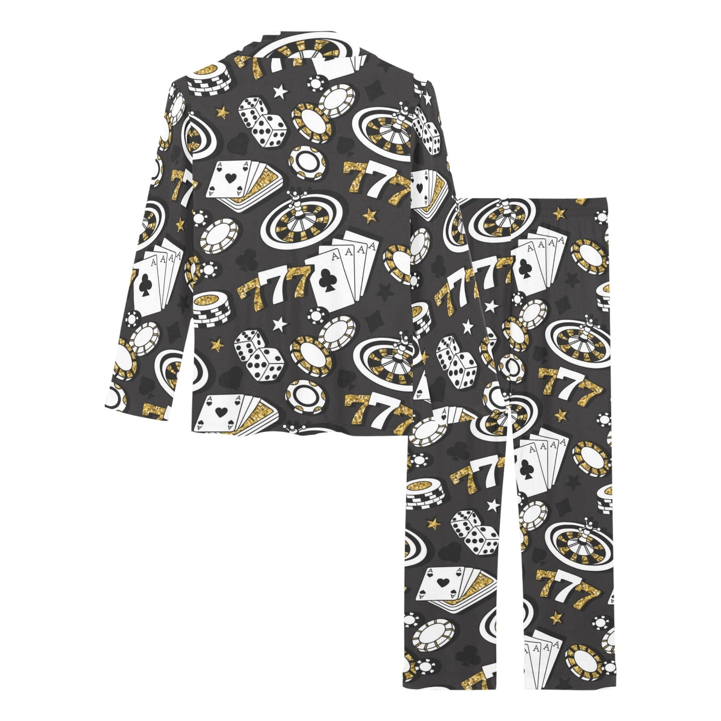 Casino Pattern Print Design 05 Women's Long Pajama Set