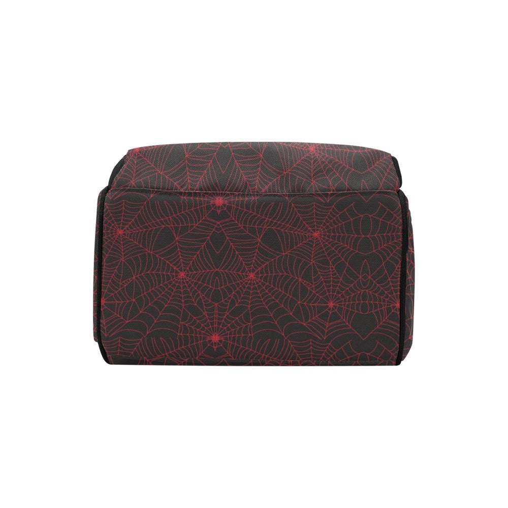 Spider Web Red Print Design LKS302 Diaper Bag Backpack