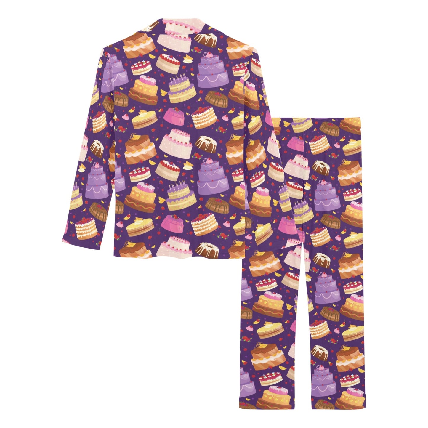 Cake Pattern Print Design 05 Women's Long Pajama Set