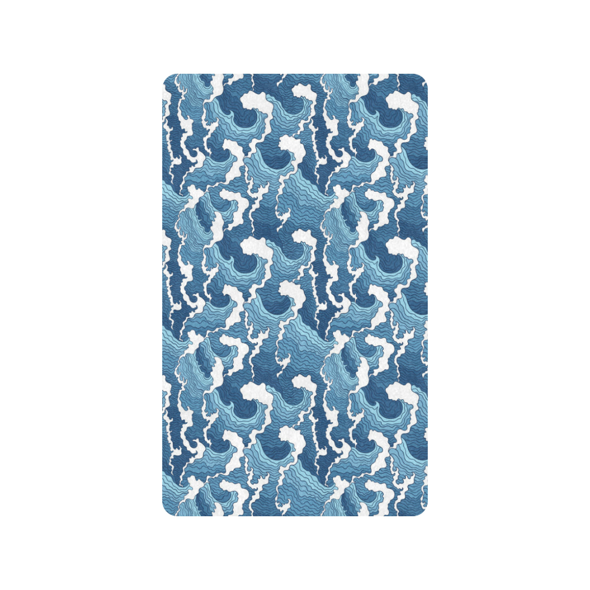Wave Themed Pattern Print Rubber Doormat