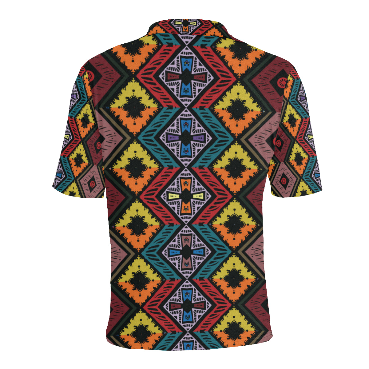 African Pattern Print Design 08 Men Polo Shirt