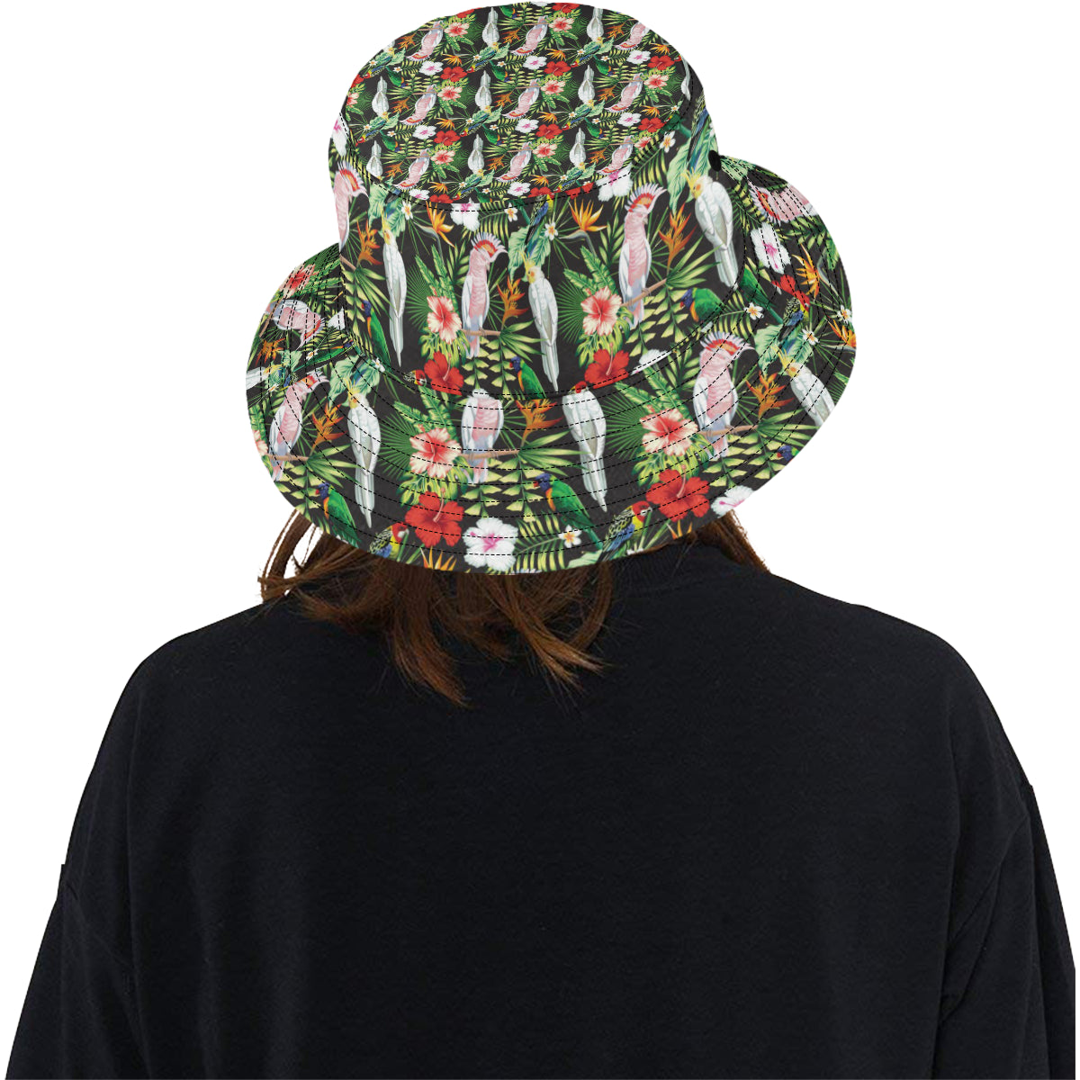 Tropical Flower Pattern Print Design TF03 Unisex Bucket Hat