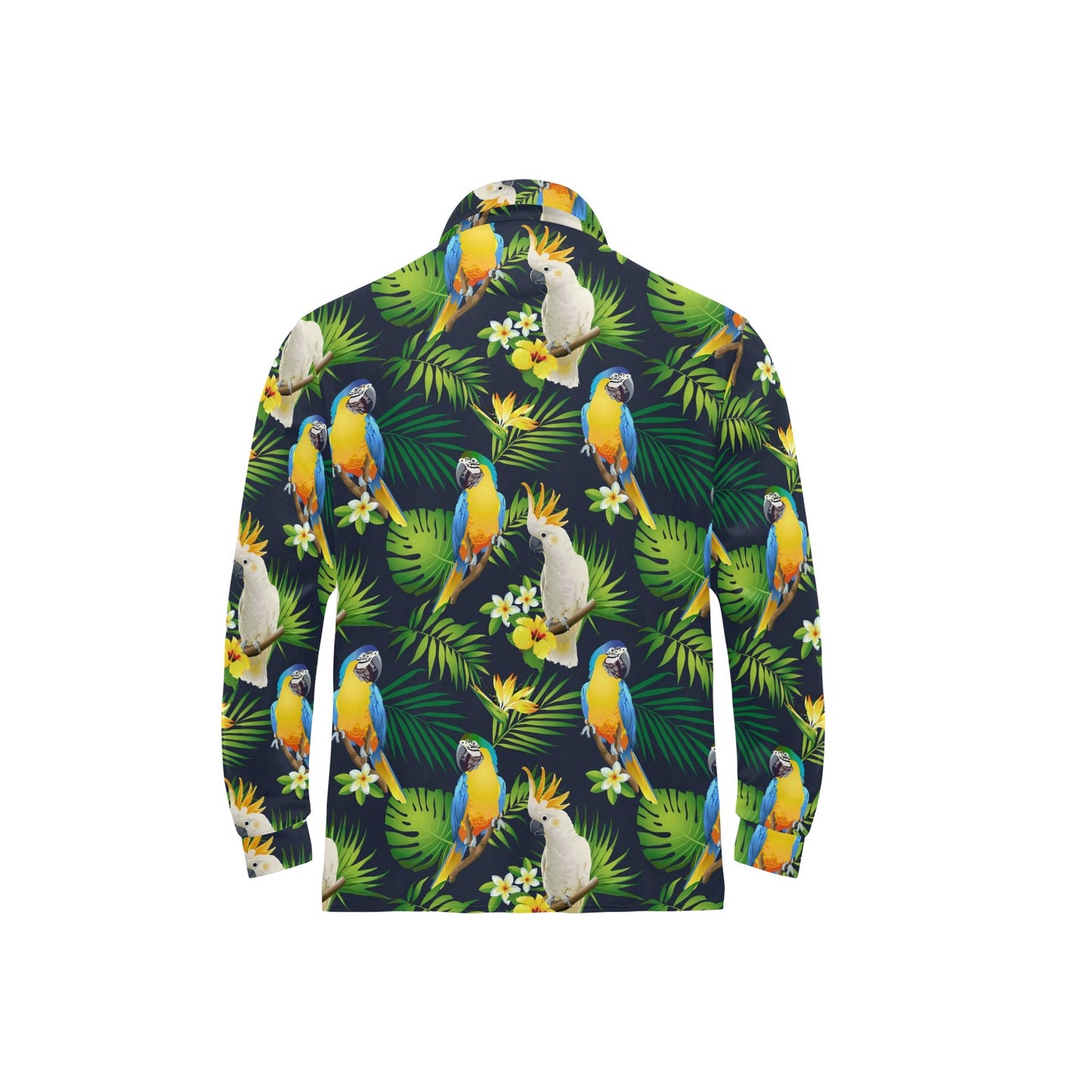 Parrot Pattern Print Design A03 Long Sleeve Polo Shirt For Men's