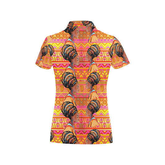 African Girl Aztec Women's Polo Shirt