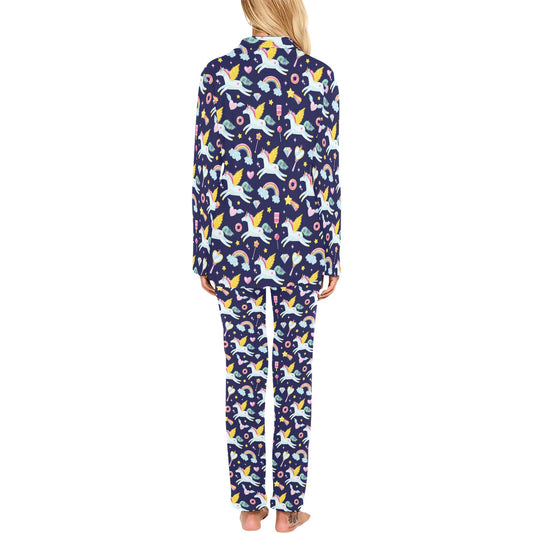 Pegasus Pattern Print Design 05 Women's Long Pajama Set