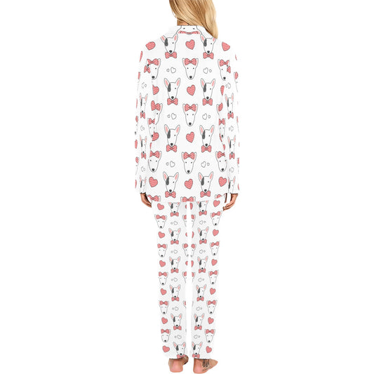 Bull Terriers Pattern Print Design 08 Women's Long Pajama Set