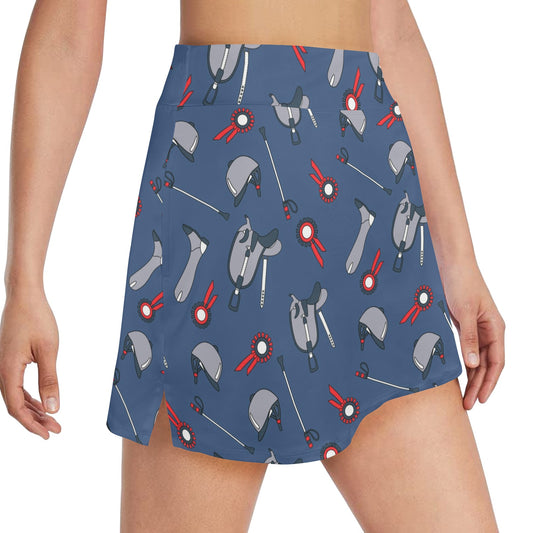Equestrian Equipment Background 17" Golf & Pickleball Skort with Pockets