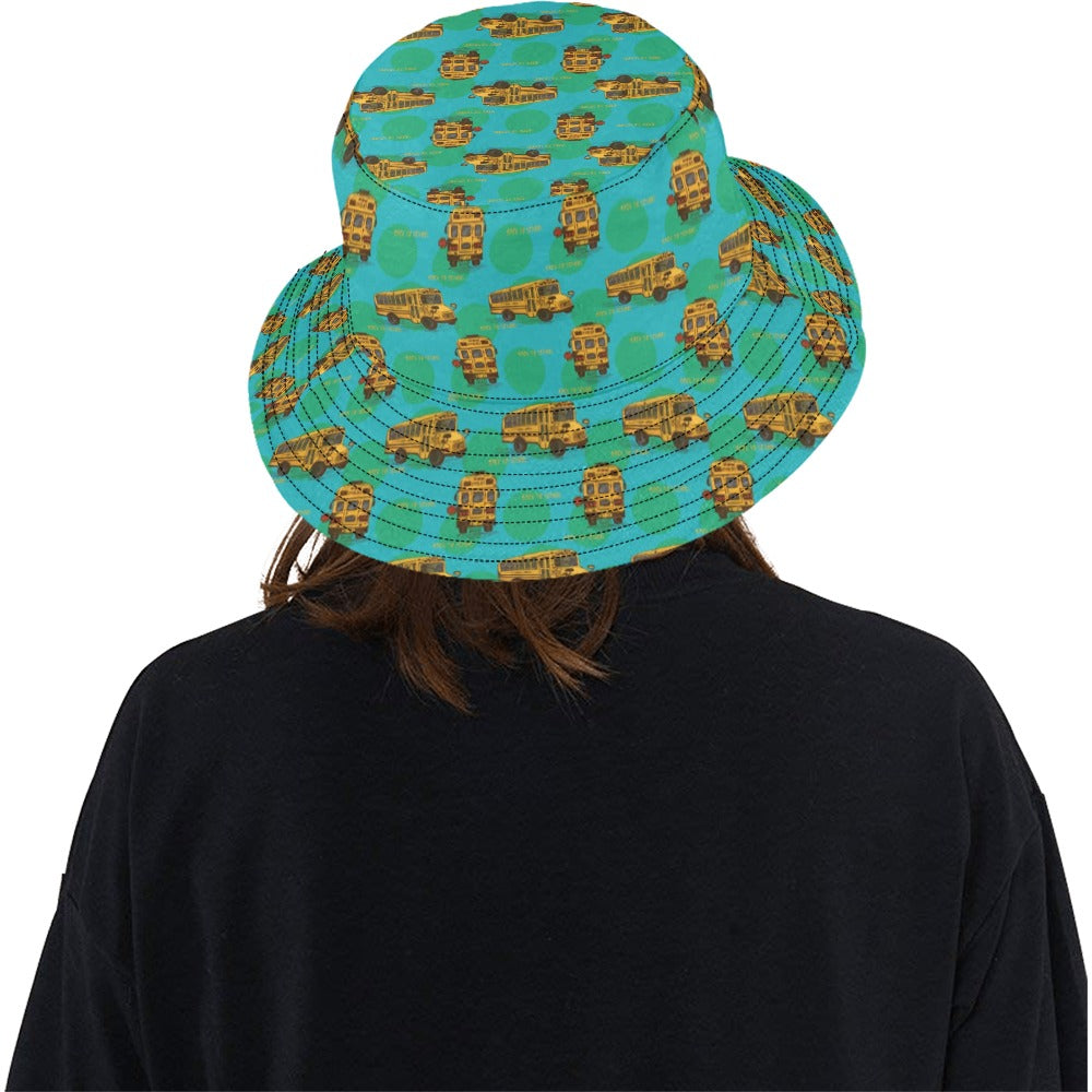 School Bus Print Design LKS308 Unisex Bucket Hat