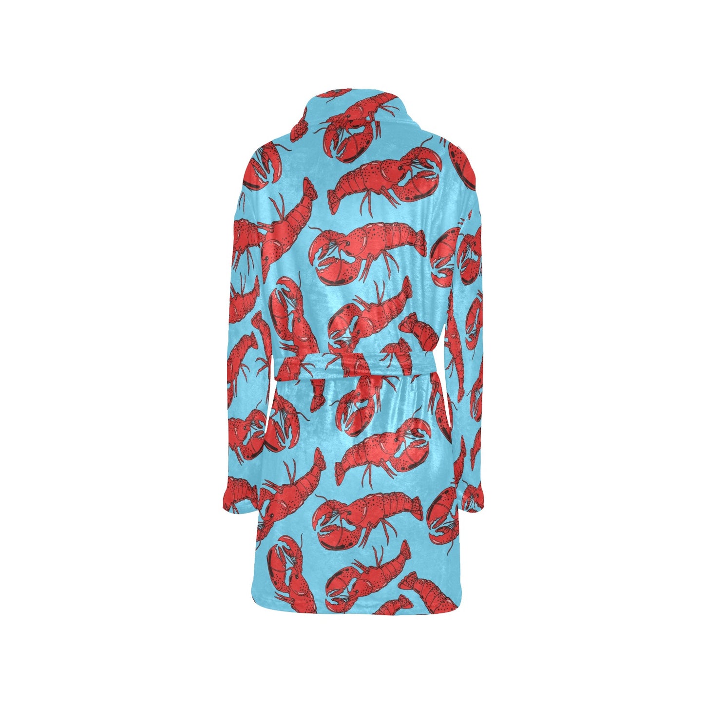 Lobster Red Pattern Print Design 03 Women's Fleece Robe