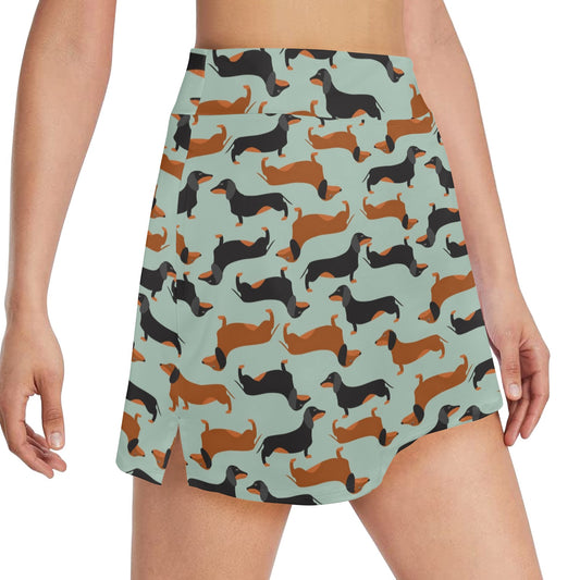 Dachshund Cute Print Pattern 17" Golf & Pickleball Skort with Pockets