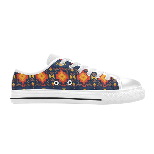 Southwest Pattern Print Design LKS307 Women's White Low Top Shoes
