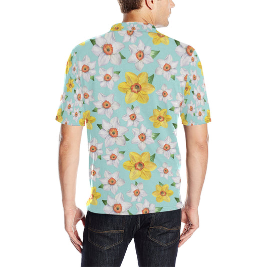 Daffodils Pattern Print Design DF07 Men Polo Shirt