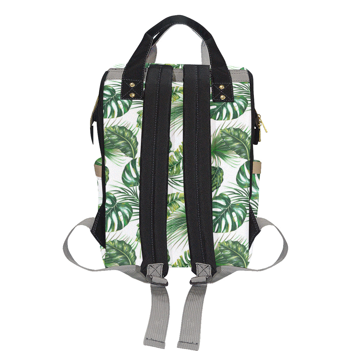 Green Pattern Tropical Palm Leaves Diaper Bag Backpack