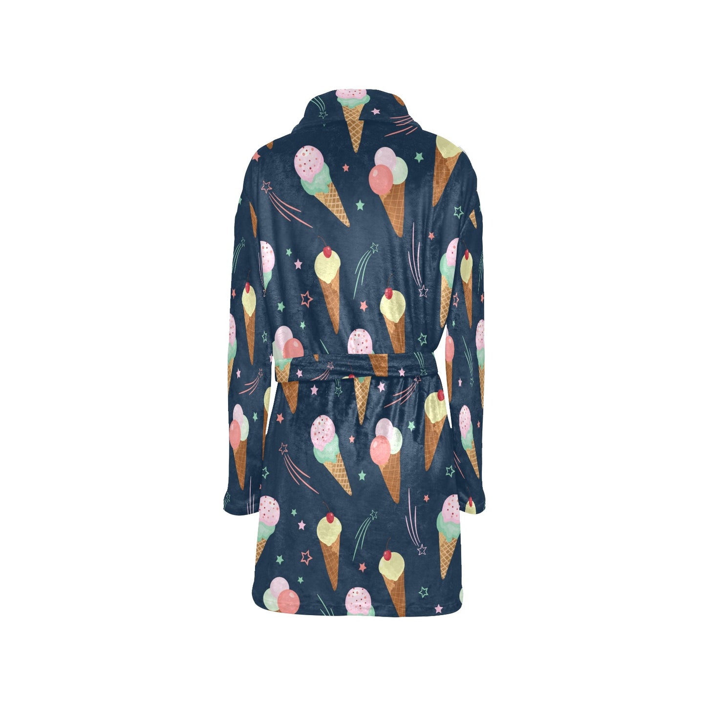 Ice Cream Pattern Print Design 04 Women's Fleece Robe
