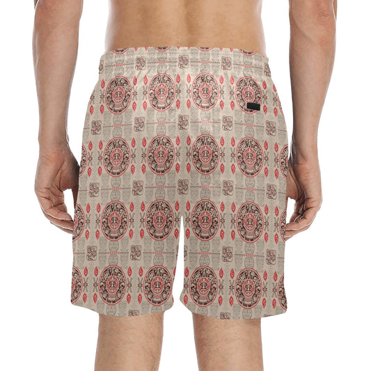 Calendar Aztec Print Pattern Men's Swim Trunks Beach Shorts