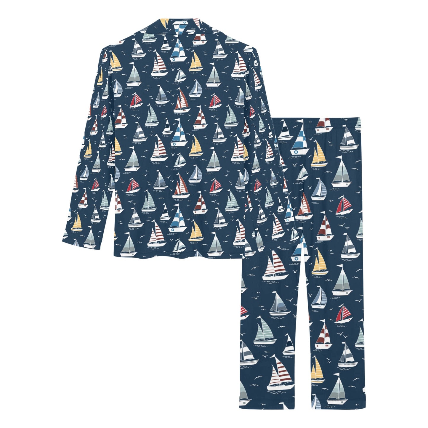 Sailboat Print Design LKS306 Women's Long Pajama Set