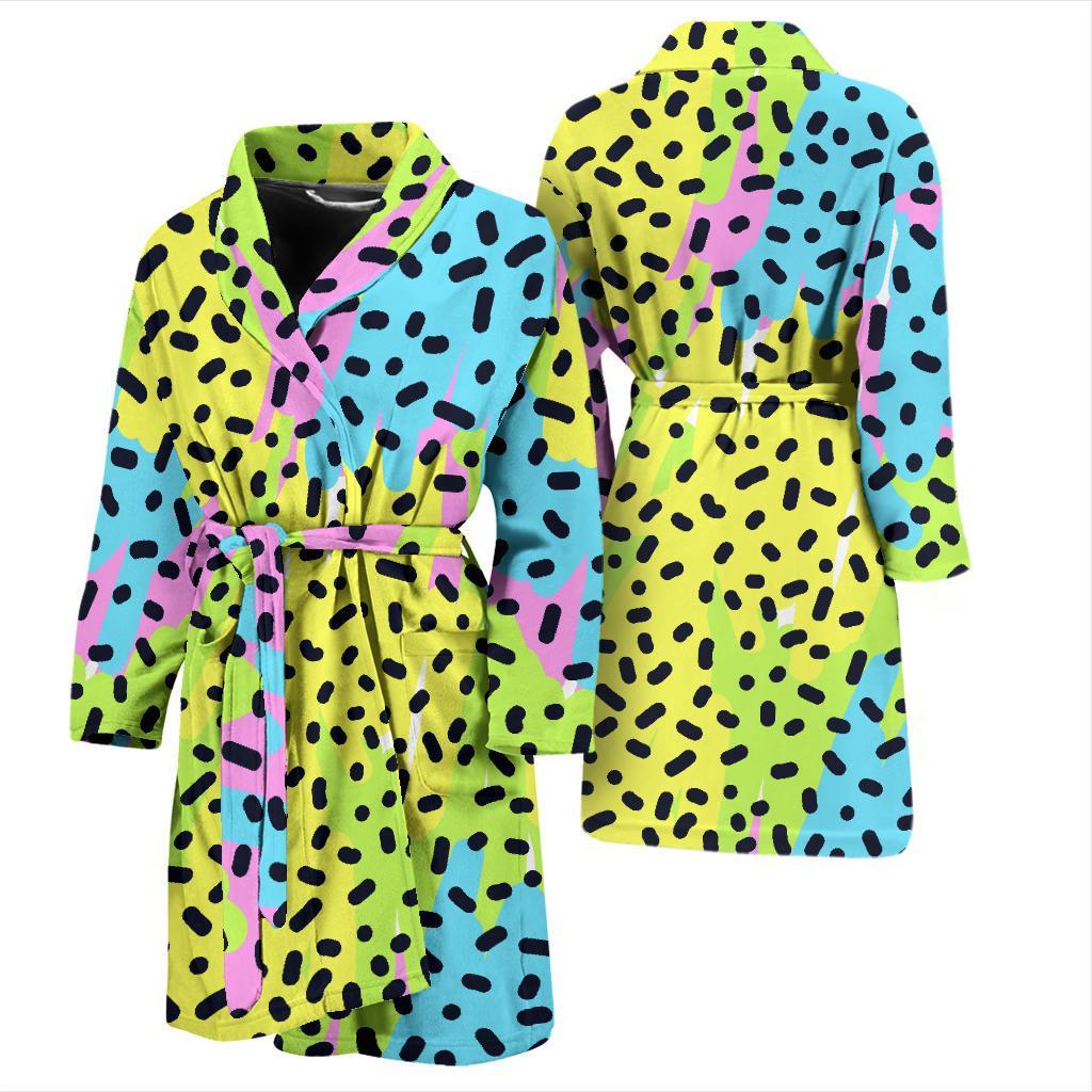 90s Pattern Print Design 2 Men Bathrobe-JORJUNE.COM